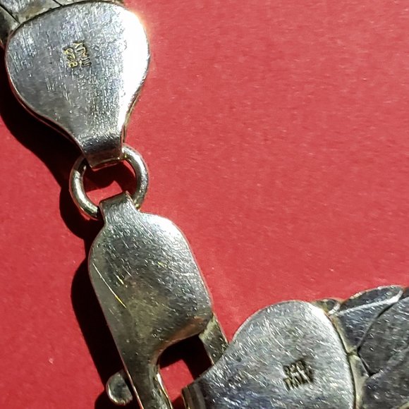 925 Sterling Silver Herringbone Necklace - Picture 3 of 3